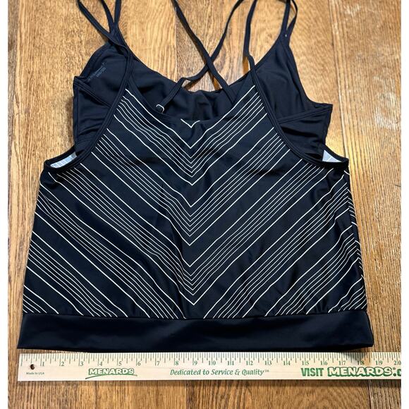 Athleta Bra Tankini Black & White Chevron Blouson Waist Underwire Sz 36D/DD - Picture 4 of 9